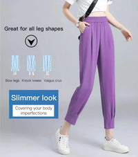 Thumbnail for Colorful Loose Lightweight Ankle-length Pants for Women ( Pack of 2 )