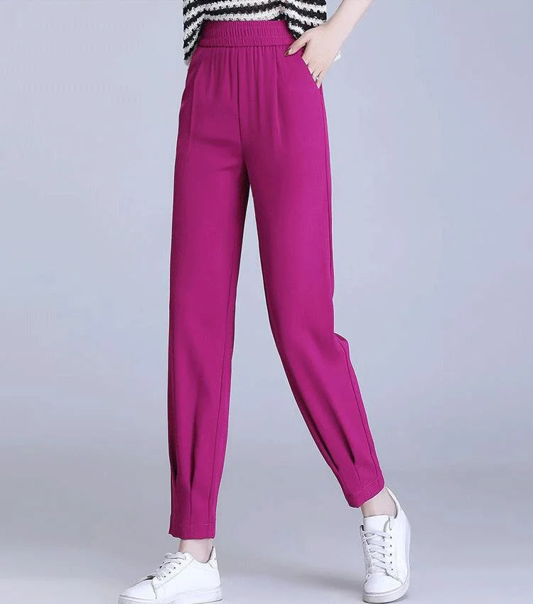 Colorful Loose Lightweight Ankle-length Pants for Women ( Pack of 2 )