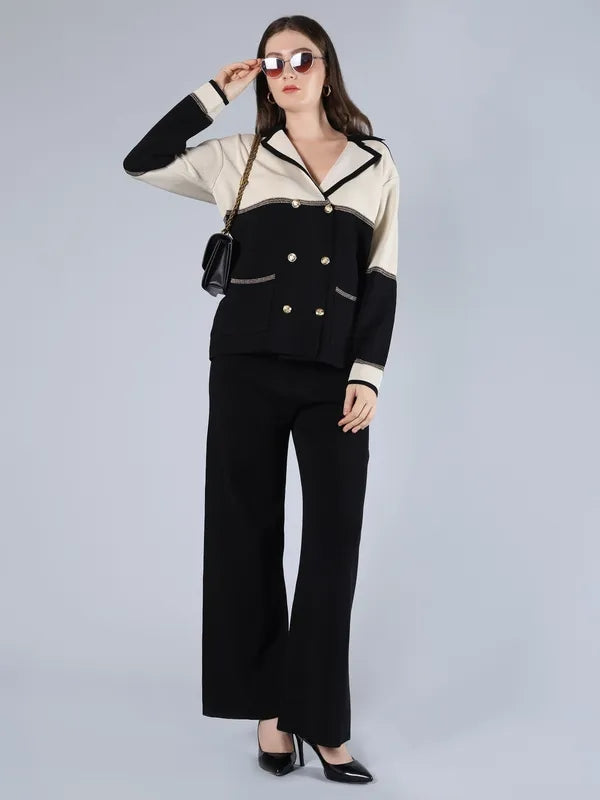 Buttoned Knit Cardigan & Pant Set