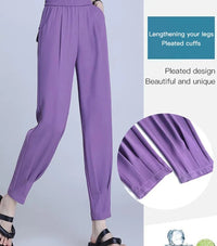 Thumbnail for Colorful Loose Lightweight Ankle-length Pants for Women ( Pack of 2 )