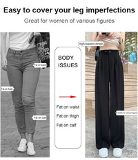 Thumbnail for Figure-flattering versatile high-waisted wide leg pants (Pack of 2)