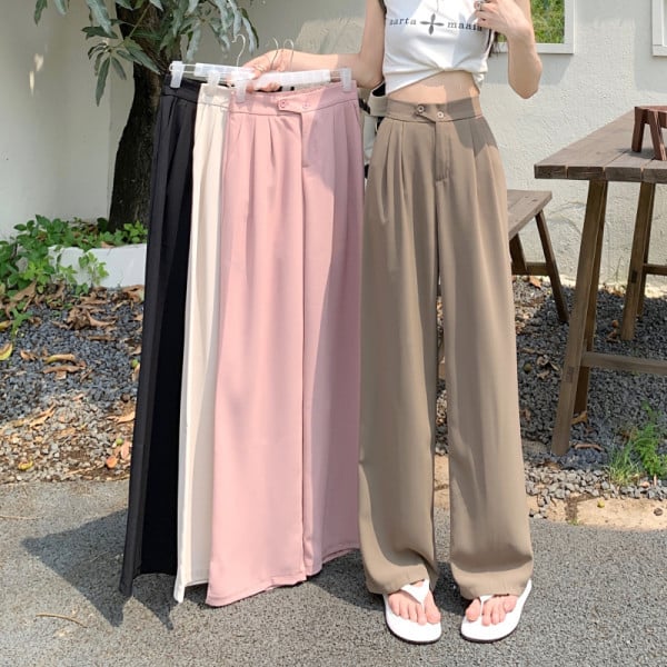 Figure-flattering - High Waist Wide Leg Dress Pants (Pack of 2)