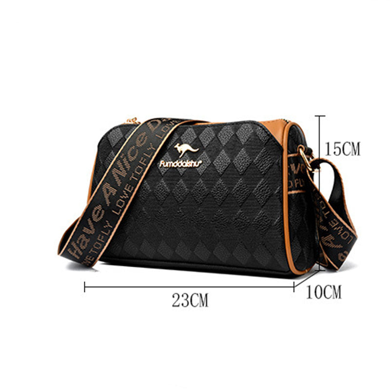 Fashion Diamond Pattern Large Capacity 3-Layer Crossbody Bag (Pack of 2)